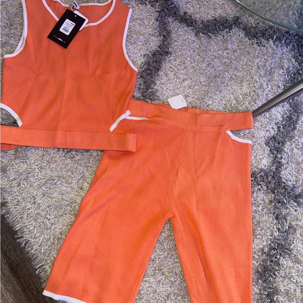 Fashion Nova Orange Two-Piece Set - Picture 2 of 3